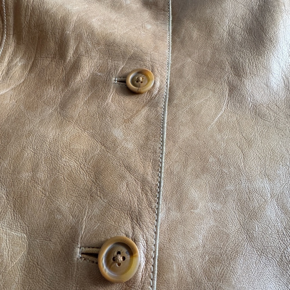 Mossimo Leather Jacket Light Beige - Picture 7 of 11